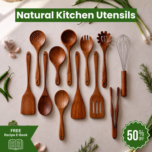 Bare Kitchen -  12PCS Natural Kitchen Utensils