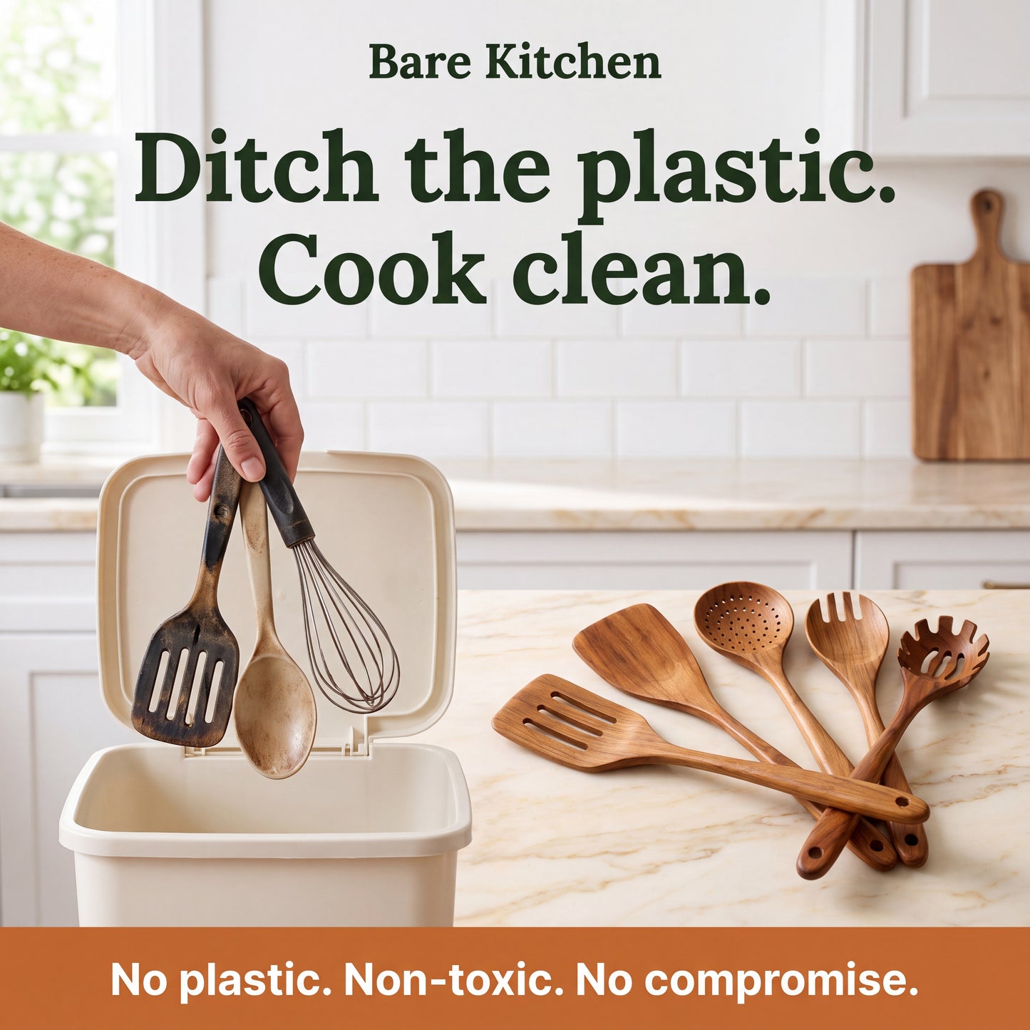 Bare Kitchen -  12PCS Natural Kitchen Utensils